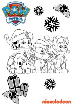 PAW Patrol kerst kleurplaten