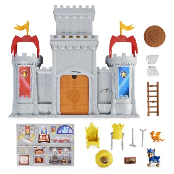 PAW Patrol Rescue Knights - Transformerend Kasteel - 11-delige speelset met actiefiguren van Chase en minidraak Draco