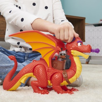 PAW Patrol Rescue Knights - Draak Sparks met supervleugels en pup Claw - Speelset