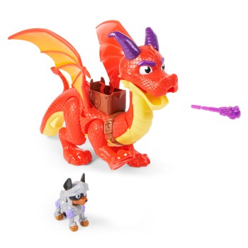 PAW Patrol Rescue Knights - Draak Sparks met supervleugels en pup Claw - Speelset